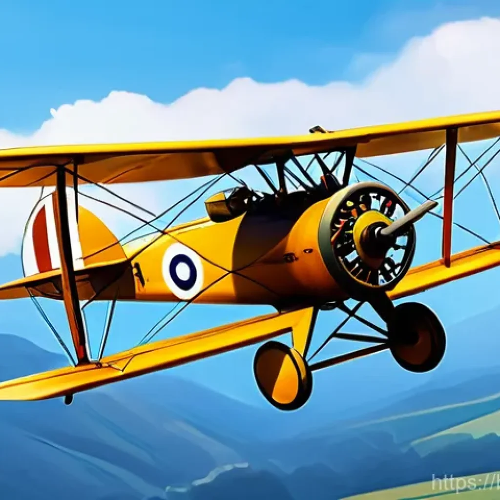 공군 주요 작전 역사 - **Prompt 1: Early Aviation - The Wooden Eagles of WWI**
"A vintage World War I biplane, construc...