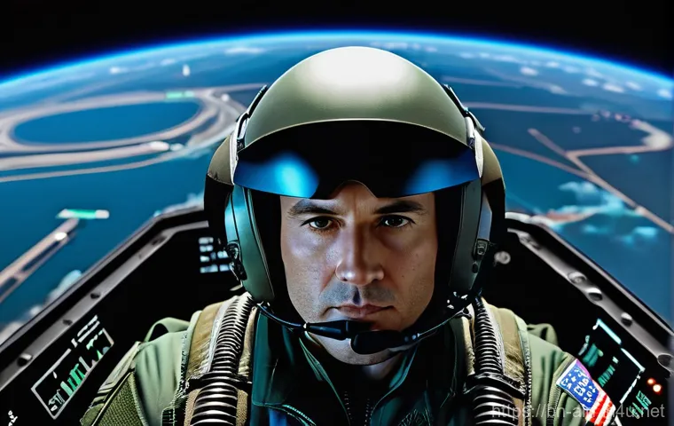 공군의 AI 전투기 개발 - **Prompt:** A highly detailed, realistic image of a futuristic fighter jet cockpit. An experienced m...