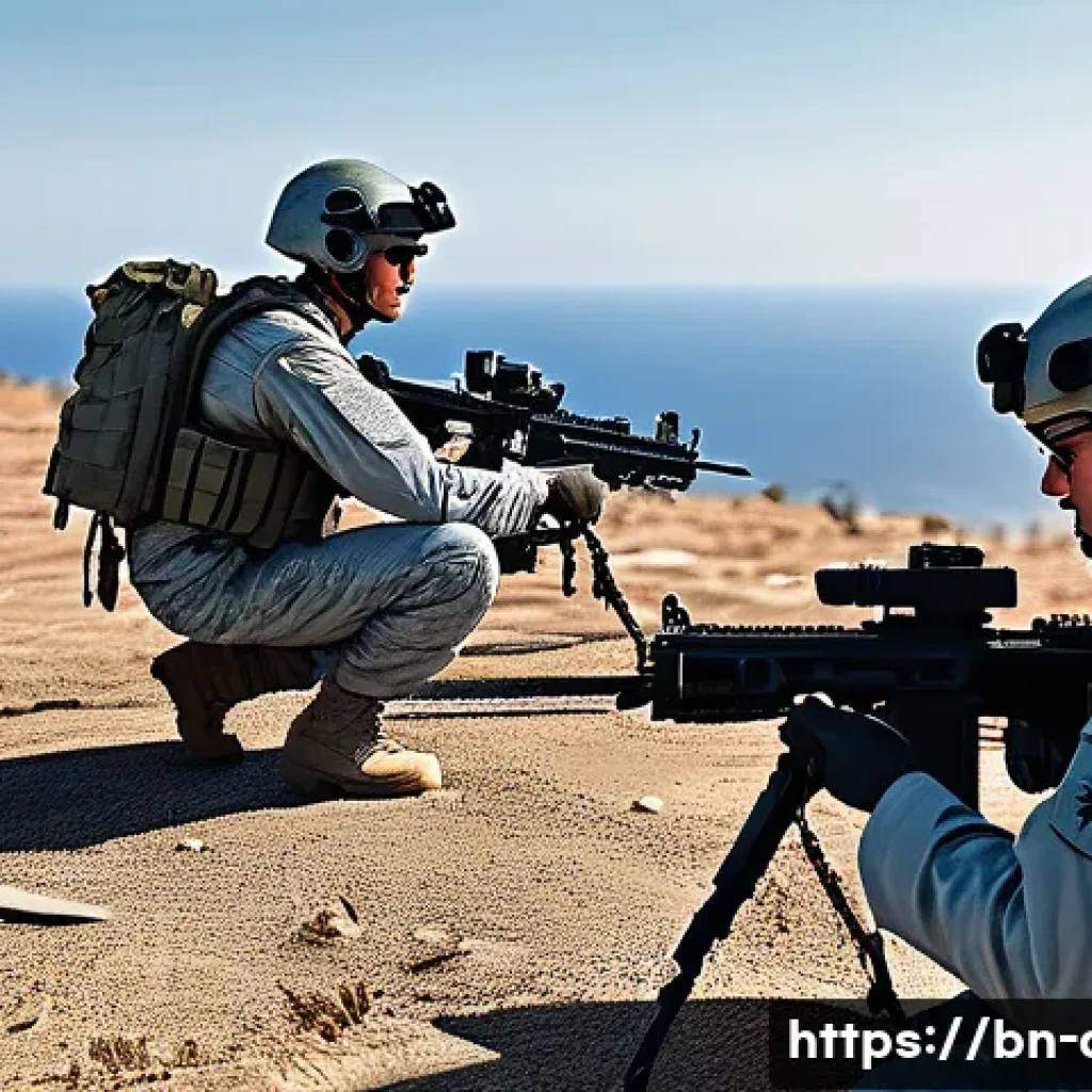 공군의 해군 및 육군과 협력 작전 - A highly detailed military coordination scene showcasing the joint operation of Air Force, Navy, and...